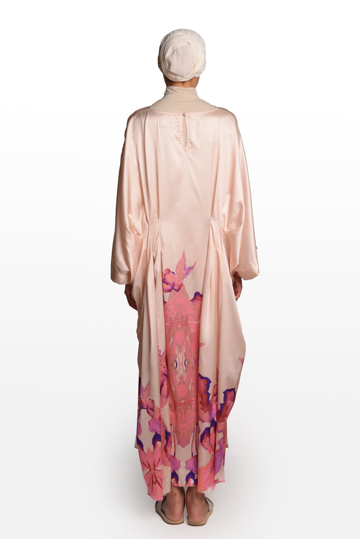 Isitolo esidayisa yonke impahla JK033 Pink Full Flower Embroidery Muslim  Kaftan Umkhiqizi Wezingubo Ezinde Nomhlinzeki